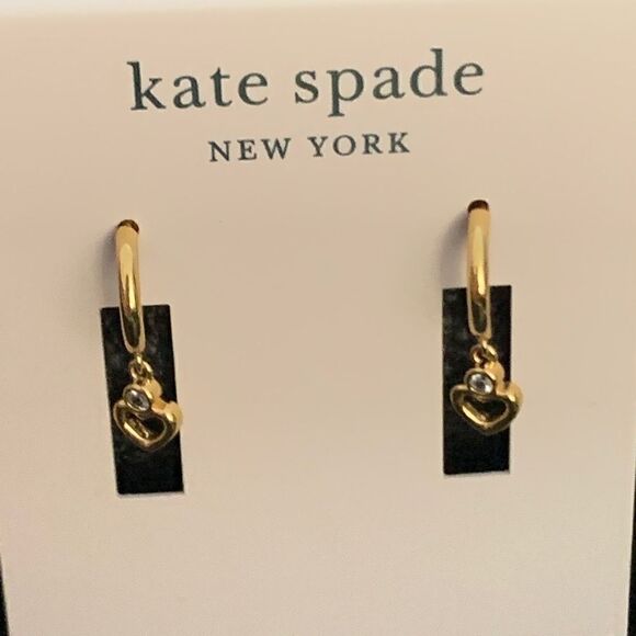 NWT Kate spade Huggies heart earrings N  - Picture 3 of 6